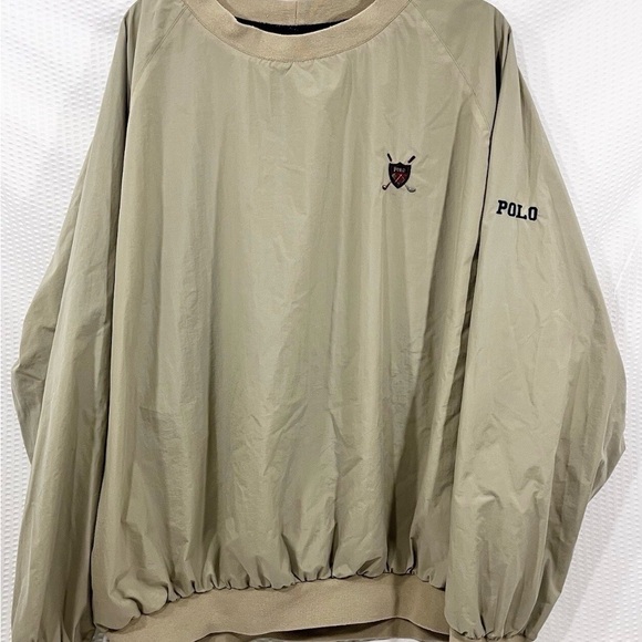POLO GOLF Pull Over Tan WINDBREAKER Jacket 90s NYLON M - Picture 1 of 6